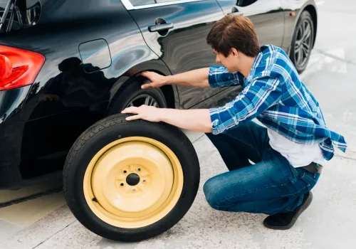 Flat tire replacement2